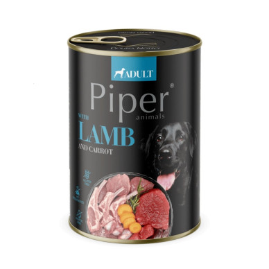 Piper Dog – Hrană Umedă pentru Câini Adulți cu Miel și Morcov – 400 g